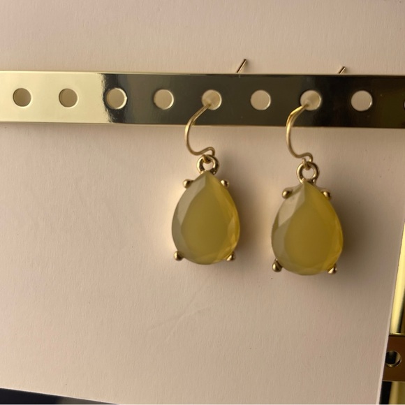 Elegant Stone and Gold Drop Earrings - Picture 7 of 10